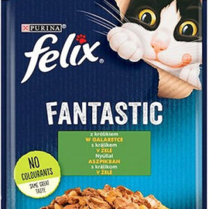 Purina Felix Fantastic Υγρή Τροφή για Ενήλικες Γάτες σε Φακελάκι με Κουνέλι 85gr