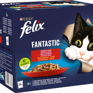 Purina Felix Fantastic Υγρή Τροφή για Ενήλικες Γάτες σε Φακελάκι 24x85gr
