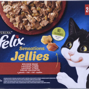 Purina Felix Sensations Jellies Υγρή Τροφή για Ενήλικες Γάτες σε Φακελάκι 24x85gr