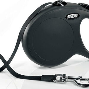 Flexi Πτυσσόμενο Λουρί/Οδηγός Σκύλου Ιμάντας Classic Large 8m έως 50kg Μαύρο σε Μπλε χρώμα 8m έως 50kg 281668