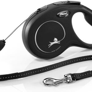 Flexi Πτυσσόμενο Λουρί/Οδηγός Σκύλου Ιμάντας Leash σε Μαύρο χρώμα 8m έως 12kg 80278