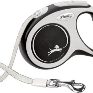 Flexi Πτυσσόμενο Λουρί/Οδηγός Σκύλου Ιμάντας New Comfort M Λευκό/Μαύρο σε Λευκό χρώμα 5m έως 25kg