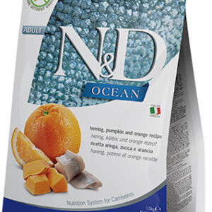 Farmina N&D Ocean Adult Ξηρά Τροφή χωρίς Σιτηρά & Γλουτένη για Ενήλικες Γάτες με Ρέγγα / Κολοκύθα Pumpkin / Orange 1.5kg