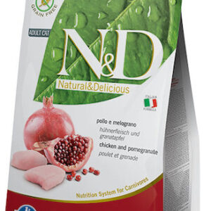 Farmina N&D Pomegranate Adult Ξηρά Τροφή χωρίς Σιτηρά για Ενήλικες Γάτες με Κοτόπουλο 1.5kg
