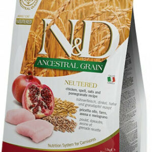 Farmina N&D Ancestral Grain Neutered Ξηρά Τροφή με Λίγα Σιτηρά για Ενήλικες Στειρωμένες Γάτες με Κοτόπουλο / Ρόδι 1.5kg