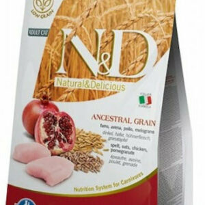 Farmina N&D Ancestral Low Grain Adult Ξηρά Τροφή χωρίς Γλουτένη, με Λίγα Σιτηρά για Ενήλικες Γάτες με Κοτόπουλο / Ρόδι 1.5kg