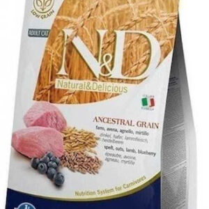 Farmina N&D Ancestral Grain Blueberry Adult Ξηρά Τροφή με Λίγα Σιτηρά για Ενήλικες Γάτες με Αρνί 1.5kg