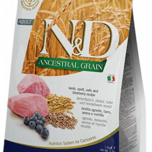 Farmina N&D Ancestral Grain Blueberry Adult Ξηρά Τροφή με Λίγα Σιτηρά για Ενήλικες Γάτες με Αρνί 5kg