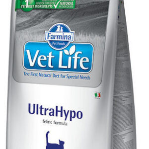 Farmina Vet Life Ultra Hypo Ξηρά Τροφή Διαίτης, χωρίς Γλουτένη για Ενήλικες Γάτες με Ρύζι / Ψάρια 0.4kg