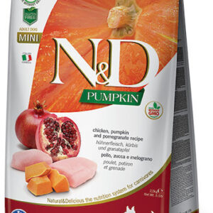 Farmina N&D Pumpkin Adult Mini 7kg Ξηρά Τροφή χωρίς Σιτηρά για Ενήλικους Σκύλους Μικρόσωμων Φυλών με Κοτόπουλο, Ρόδι και Κολοκύθα