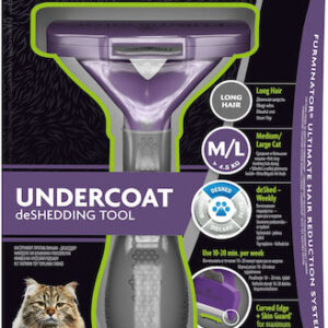 FURminator Longhaired Cats M L Βούρτσα Medium/Large για Μακρύτριχες Γάτες Μωβ