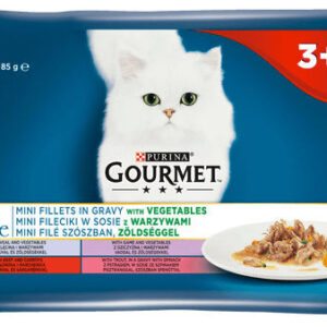 Purina Gourmet Perle Υγρή Τροφή για Ενήλικες Γάτες σε Φακελάκι με Λαχανικά 4x85gr