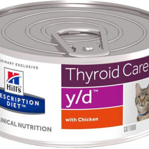 Hill's Hill's Prescription Diet y/d Thyroid Care Για Γάτες 156gr Υγρή Τροφή για Ενήλικες Γάτες σε Κονσέρβα με Κοτόπουλο Διαίτης 156gr