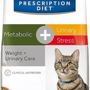 Hill's Prescription Diet Metabolic & Urinary Stress Ξηρά Τροφή Διαίτης, χωρίς Γλουτένη για Ενήλικες Γάτες με Ευαίσθητο Ουροποιητικό με Κοτόπουλο Weight + Urinary Care 1.5kg