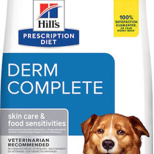 Hill's Prescription Diet Derm Complete 12kg Ξηρά Τροφή Διαίτης για Ενήλικους Σκύλους με Κρέας
