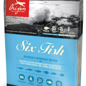 Orijen Six Fish 6kg Ξηρά Τροφή χωρίς Σιτηρά & Γλουτένη για Ενήλικους Σκύλους με Σολομό