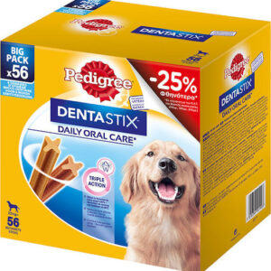 Pedigree Dentastix Oral Care Οδοντικό Stick Σκύλου για Μεγαλόσωμες Φυλές με Γεύση Κοτόπουλο 1.365gr 56τμχ