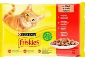 Purina Friskies Meat Mix Υγρή Τροφή για Ενήλικες Γάτες σε Φακελάκι με Μοσχάρι 4x85gr