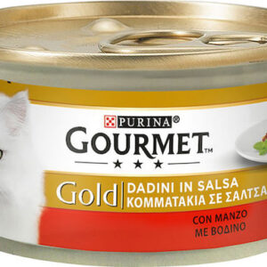 Purina Gourmet Gold Υγρή Τροφή για Ενήλικες Γάτες σε Κονσέρβα με Βοδινό 85gr