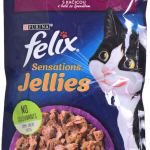 Purina Felix Sensations Υγρή Τροφή για Ενήλικες Γάτες σε Φακελάκι με Πάπια 85gr