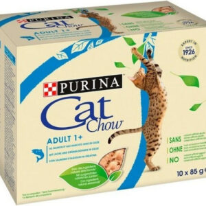 Purina Cat Chow Adult Υγρή Τροφή για Ενήλικες Γάτες σε Φακελάκι με Τόνο χωρίς Γλουτένη 10x85gr