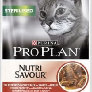 Purina Pro Plan Sterilised Nutri Savour Υγρή Τροφή για Ενήλικες Γάτες σε Φακελάκι με Βοδινό 85gr