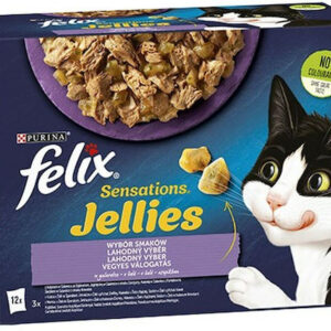 Purina Felix Sensations Jellies Υγρή Τροφή για Γάτες σε Φακελάκι με Αρνί και Γαλοπούλα 12x85gr 12X85