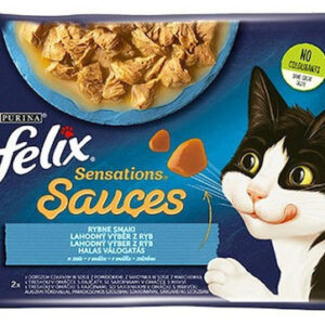 Purina Felix Sensations Sauces Υγρή Τροφή για Γάτες σε Φακελάκι με Ψάρια 4x85gr