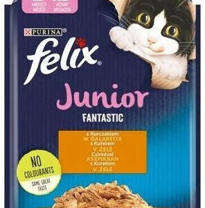 Purina Felix Fanstastic Junior Υγρή Τροφή για Ανήλικες Γάτες σε Φακελάκι με Κοτόπουλο 85gr