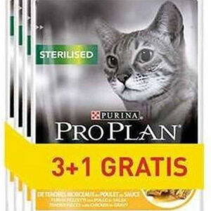 Purina Pro Plan Sterilised Nutri Savour Υγρή Τροφή για Ενήλικες Γάτες σε Φακελάκι με Κοτόπουλο 4x85gr