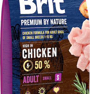 Brit Premium by Nature Adult Small 1kg Ξηρά Τροφή χωρίς Γλουτένη για Ενήλικους Σκύλους Μικρόσωμων Φυλών με Κοτόπουλο