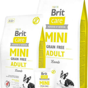 Brit Care Mini Grain Free Adult 2kg Ξηρά Τροφή χωρίς Σιτηρά & Γλουτένη για Ενήλικους Σκύλους Μικρόσωμων Φυλών με Αρνί