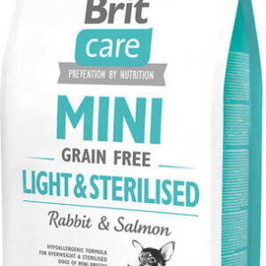 Brit Care Mini 7kg Ξηρά Τροφή χωρίς Σιτηρά & Γλουτένη για Ενήλικους Στειρωμένους Σκύλους Μικρόσωμων Φυλών με Κουνέλι και Σολομό