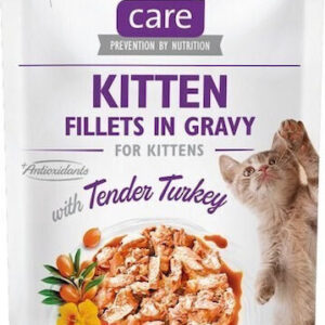 Brit Care Kitten Fillets In Gravy Υγρή Τροφή για Ανήλικες Γάτες σε Φακελάκι με Γαλοπούλα χωρίς Σιτηρά & Γλουτένη 85gr