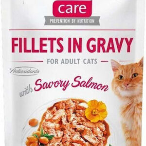 Brit Care Fillets In Gravy Υγρή Τροφή για Ενήλικες Γάτες σε Φακελάκι με Σολομό χωρίς Γλουτένη 85gr