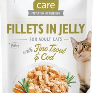 Brit Care Fillets In Jelly Υγρή Τροφή για Ενήλικες Γάτες σε Φακελάκι με Μπακαλιάρο και Τόνο χωρίς Γλουτένη 85gr