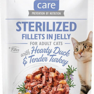 Brit Care Fillets In Jelly Υγρή Τροφή για Ενήλικες Γάτες σε Φακελάκι με Γαλοπούλα και Πάπια χωρίς Γλουτένη 85gr