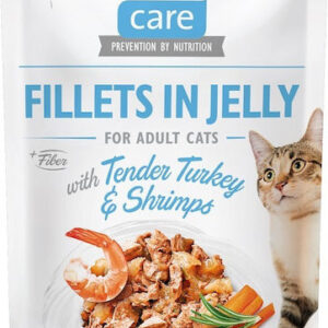 Brit Care Fillets In Jelly Υγρή Τροφή για Ενήλικες Γάτες σε Φακελάκι με Γαλοπούλα και Γαρίδες χωρίς Γλουτένη 85gr