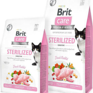 Brit Sterilized Sensitive Ξηρά Τροφή χωρίς Σιτηρά & Γλουτένη για Ενήλικες Στειρωμένες Γάτες με Κουνέλι Adult Rabbit 7kg