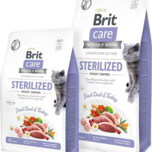 Brit Sterilized Sensitive Ξηρά Τροφή Διαίτης, χωρίς Σιτηρά & Γλουτένη για Ενήλικες Στειρωμένες Γάτες με Πάπια / Γαλοπούλα Adult Duck & Turkey 7kg