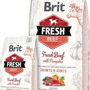 Brit Fresh Beef Growth & Joints 12kg Ξηρά Τροφή χωρίς Σιτηρά για Κουτάβια Μεγαλόσωμων Φυλών με Κολοκύθα και Ψάρια
