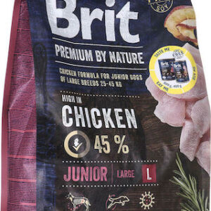 Brit Premium by Nature Junior Large 3kg Ξηρά Τροφή χωρίς Γλουτένη για Κουτάβια Μεγαλόσωμων Φυλών με Κοτόπουλο