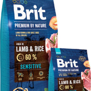 Brit Premium by Nature Adult Sensitive 3kg Ξηρά Τροφή χωρίς Γλουτένη για Ενήλικους Σκύλους με Αρνί και Ρύζι