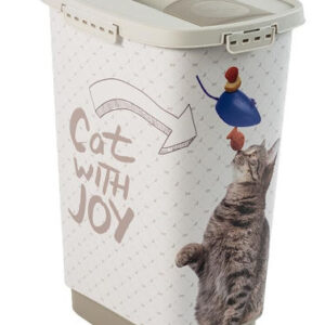 Rotho My Pet Πλαστική Ταΐστρα για Σκύλο & Γάτα 25lt σε Καφέ Χρώμα 4001910534