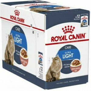 Royal Canin Ultra Light Υγρή Τροφή για Ενήλικες Γάτες σε Φακελάκι με Πουλερικά Διαίτης 12x85gr 2605010