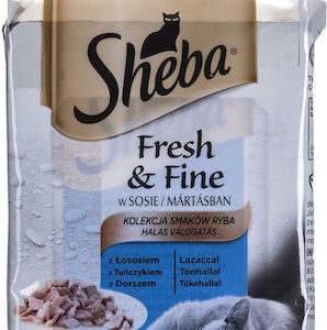 Sheba Fresh & Fine Mini Υγρή Τροφή για Ενήλικες Γάτες σε Φακελάκι με Ψάρια 6x50gr