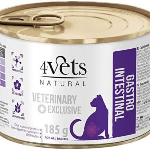 4Vets Veterinary Exclusive Gastrointestinal Υγρή Τροφή για Ενήλικες Γάτες σε Κονσέρβα χωρίς Γλουτένη 185gr 307496